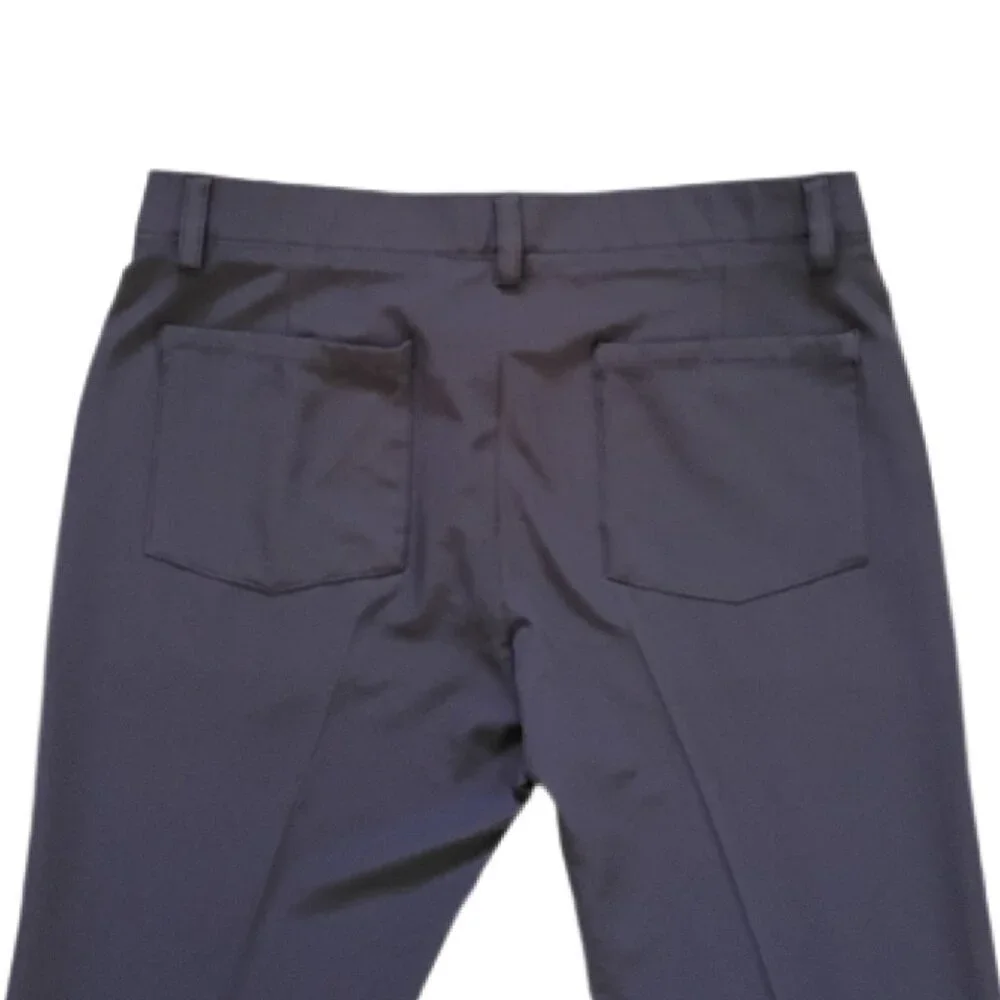 Haggar Cool Right Performance Flex Pants Men's 34x32 Blue Classic Fit Stretch